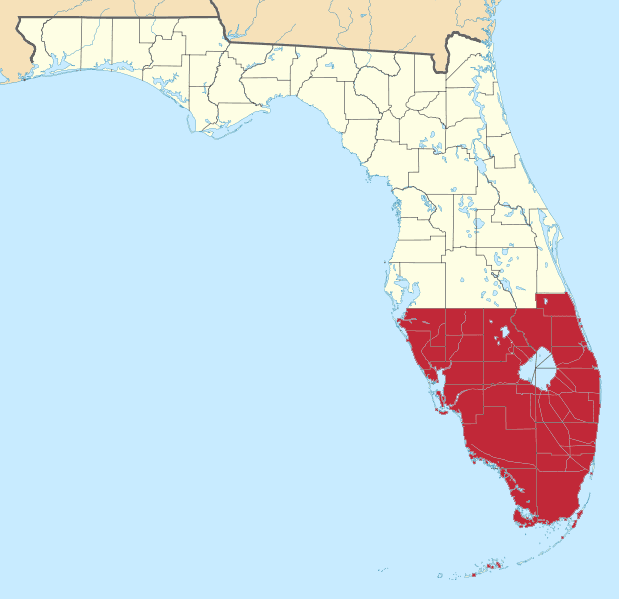 South Florida service area map